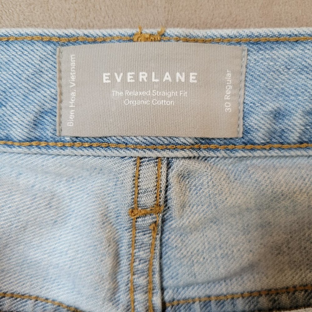 Everlane The Relaxed Straight Fit Organic Cotton Jeans -Size 30R - Picture 5 of 16